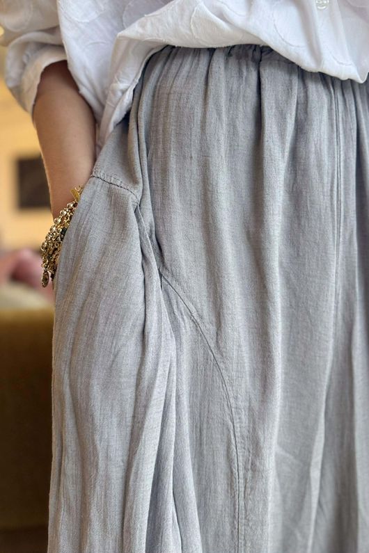 Noa Linen Blend Sia Barrel Trouser Mocha